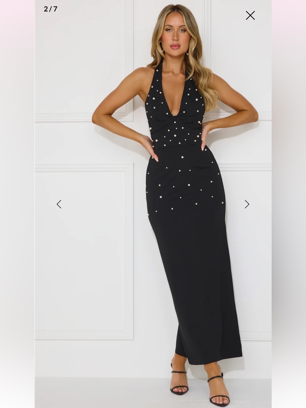 Hello Molly - Ocean beauty halter pearl maxi dress